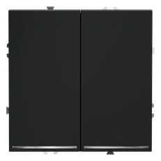 Изображение Проходной переключатель встраиваемый VOLTUM S70 двухклавишный с подсветкой 10А (графит)